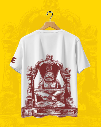 White Narsimha Printed Oversized T-shirt